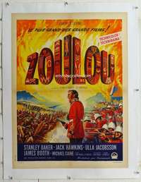 m218 ZULU linen French 23x32 movie poster '64 Roger Soubie artwork!