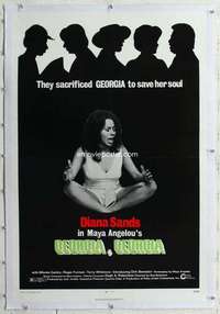 m418 GEORGIA GEORGIA linen one-sheet movie poster '72 Maya Angelou, Sands