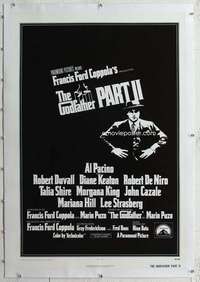 m424 GODFATHER 2 linen one-sheet movie poster '74 De Niro, Coppola, Al Pacino