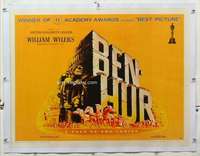 m077 BEN HUR linen style B half-sheet movie poster '60 Heston, Wyler