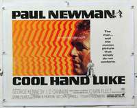 m078 COOL HAND LUKE linen half-sheet movie poster '67 Paul Newman classic!