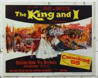 m084 KING & I linen half-sheet movie poster '56 Deborah Kerr, Yul Brynner