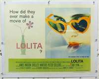 m085 LOLITA linen half-sheet movie poster '62 Stanley Kubrick, Sue Lyon