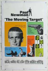 m440 HARPER linen int'l one-sheet movie poster '66 Newman, Moving Target!