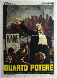 m064 CITIZEN KANE linen Italian two-panel movie poster R66 Orson Welles