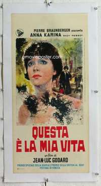 m263 MY LIFE TO LIVE linen Italian locandina movie poster '62 Godard