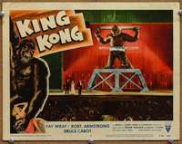 m030 KING KONG movie lobby card #3 R56 Kong in chains on stage!
