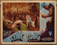 m036 KING KONG #5 movie lobby card R46 Fay Wray surrounded by natives!