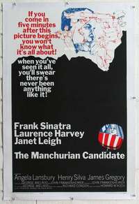 m478 MANCHURIAN CANDIDATE linen one-sheet movie poster '62 Frank Sinatra