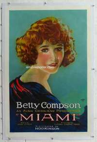 m480 MIAMI linen one-sheet movie poster '24 Betty Compson stone litho!