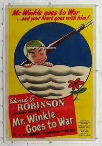 m487 MR WINKLE GOES TO WAR linen style B one-sheet movie poster '44 Robinson