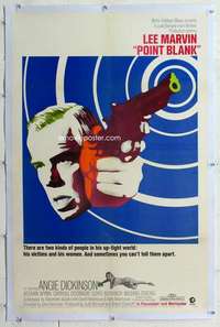 m511 POINT BLANK linen one-sheet movie poster '67 Lee Marvin, Angie Dickinson