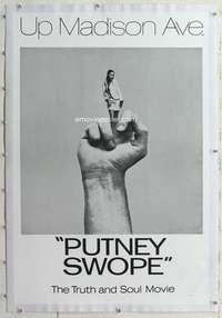 m513 PUTNEY SWOPE linen one-sheet movie poster '69 Downey, great image!