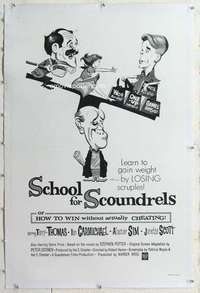 m524 SCHOOL FOR SCOUNDRELS linen one-sheet movie poster R60s Terry-Thomas