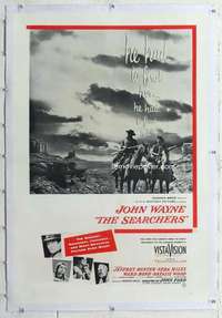 m526 SEARCHERS linen military one-sheet movie poster R60s John Wayne, John Ford