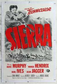 m532 SIERRA linen military one-sheet movie poster R60s Audie Murphy, Burl Ives