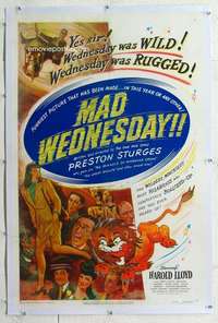 m533 SIN OF HAROLD DIDDLEBOCK linen one-sheet movie poster R50 Sturges