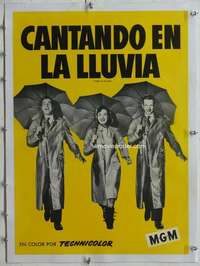 m107 SINGIN' IN THE RAIN linen Spanish/U.S. special 15x22 movie poster '52