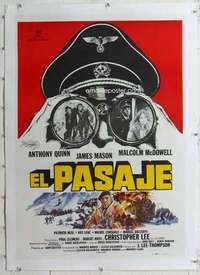 m153 PASSAGE linen Spanish movie poster '79 Anthony Quinn, Mason, art by Brian Bysouth