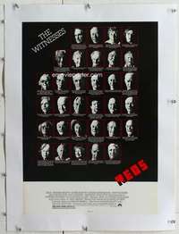 m105 REDS linen special movie poster '81 Beatty, the witnesses!