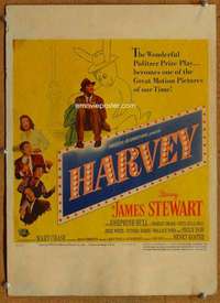 m019 HARVEY window card movie poster '50 James Stewart, six foot rabbit!