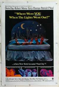 m582 WHERE WERE YOU WHEN THE LIGHTS WENT OUT linen one-sheet movie poster '68