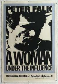 m585 WOMAN UNDER THE INFLUENCE linen premier one-sheet movie poster '74 Falk