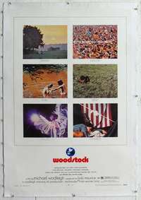 m587 WOODSTOCK linen one-sheet movie poster '70 classic rock & roll concert!