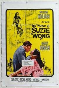 m588 WORLD OF SUZIE WONG linen one-sheet movie poster '60 Holden, Kwan