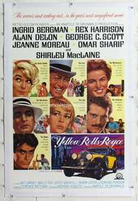 m590 YELLOW ROLLS-ROYCE linen one-sheet movie poster '65 Ingrid Bergman