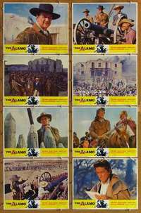 p093 ALAMO 8 movie lobby cards R67 John Wayne, Richard Widmark