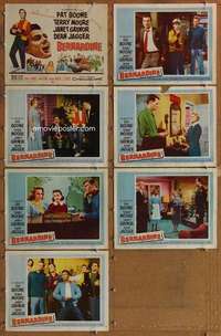 p495 BERNARDINE 7 movie lobby cards '57 Pat Boone, Terry Moore