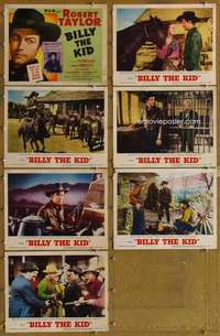 p497 BILLY THE KID 7 movie lobby cards R55 Robert Taylor, Donlevy