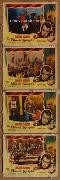 p822 BLACK KNIGHT 4 movie lobby cards '54 Alan Ladd, Patricia Medina