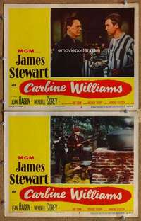 p972 CARBINE WILLIAMS 2 movie lobby cards '52 tough James Stewart!