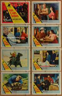 p142 CAST A LONG SHADOW 8 movie lobby cards '59 Audie Murphy, Moore