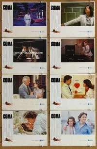 p156 COMA 8 movie lobby cards '77 Genevieve Bujold, Michael Douglas