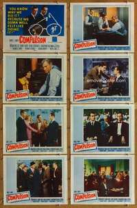 p157 COMPULSION 8 movie lobby cards '59 Orson Welles, Richard Fleischer