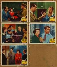 p737 CRISIS 5 movie lobby cards '50 Cary Grant, Paula Raymond, Ferrer