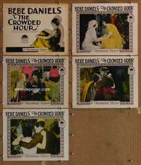 p738 CROWDED HOUR 5 movie lobby cards '25 Bebe Daniels, cool deco design