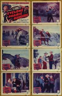 p162 CYCLONE PRAIRIE RANGERS 8 movie lobby cards '44 Charles Starrett