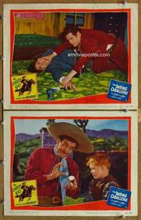 p977 DARING CABALLERO 2 movie lobby cards '49 Duncan Renaldo, Cisco Kid