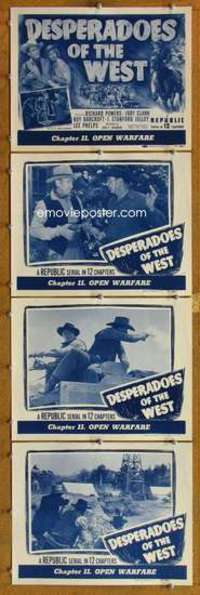 p828 DESPERADOES OF THE WEST 4 Chap 11 movie lobby cards '50 serial!