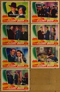 p511 DESPERATE CHANCE FOR ELLERY QUEEN 7 movie lobby cards '42 Gargan