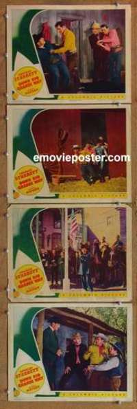 p831 DOWN RIO GRANDE WAY 4 movie lobby cards '42 Charles Starrett