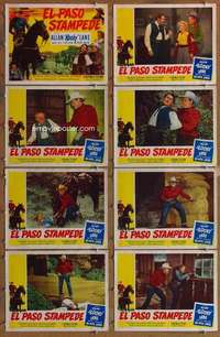 p181 EL PASO STAMPEDE 8 movie lobby cards '53 Rocky Lane & Black Jack!