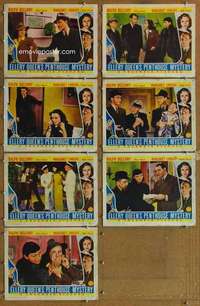 p515 ELLERY QUEEN'S PENTHOUSE MYSTERY 7 movie lobby cards '41 Bellamy