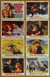 p183 ESCAPE FROM FORT BRAVO 8 movie lobby cards '53 William Holden