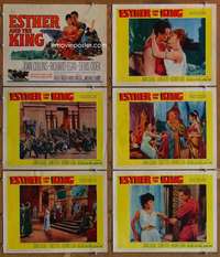 p632 ESTHER & THE KING 6 movie lobby cards '60 Joan Collins, Mario Bava