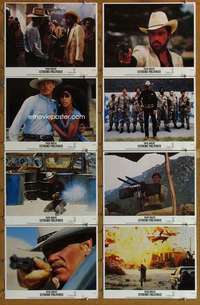 p186 EXTREME PREJUDICE 8 movie lobby cards '86 Nolte, Powers Boothe